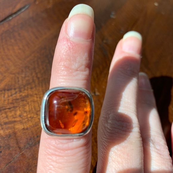 SS Amber Ring - Picture 8 of 8